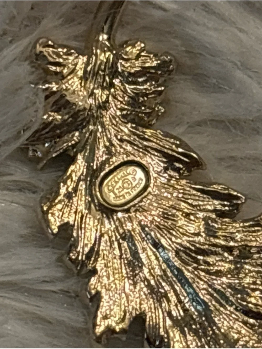 CHANEL Gold Leaf Ear Cuff Pair with Signature CC Motif